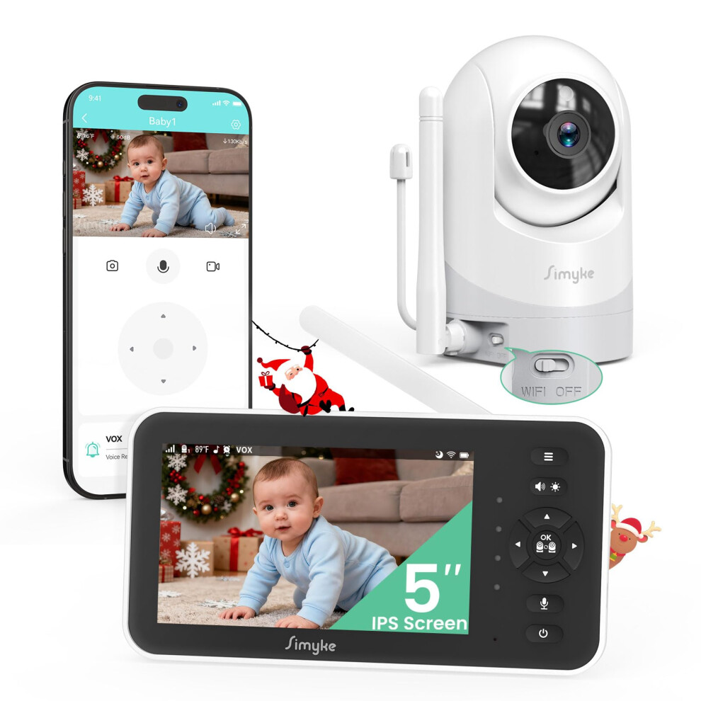 Video Baby Monitor With Camera And Audio,5' Simyke