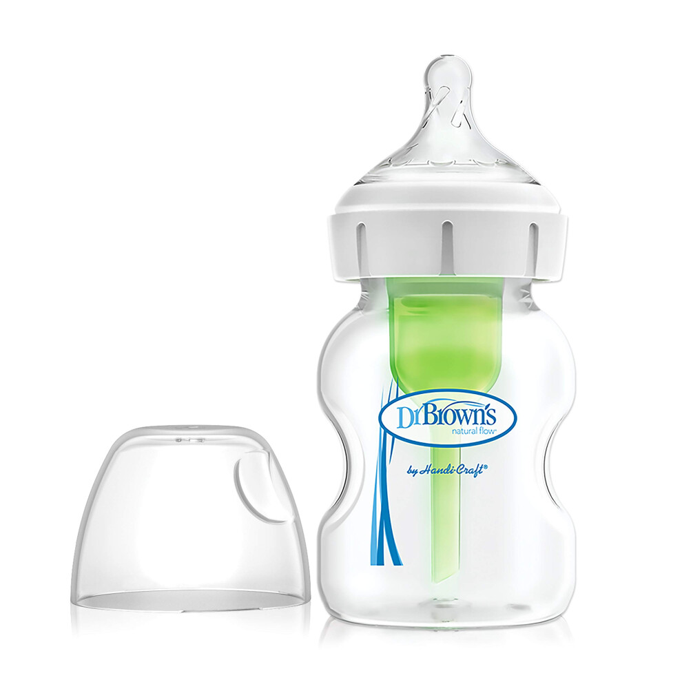 Dr 'S Natural Flow Anti-Colic Options+ Wide-Neck Baby Bottle, 5Oz/150Ml, With Level 1 Teat, 1-Pack Brown Dr Brown's Natural Flow