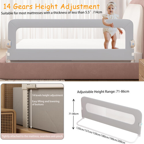 EAQ Foldable Bed Rails,Toddler Bed Guard Swing Dow 1
