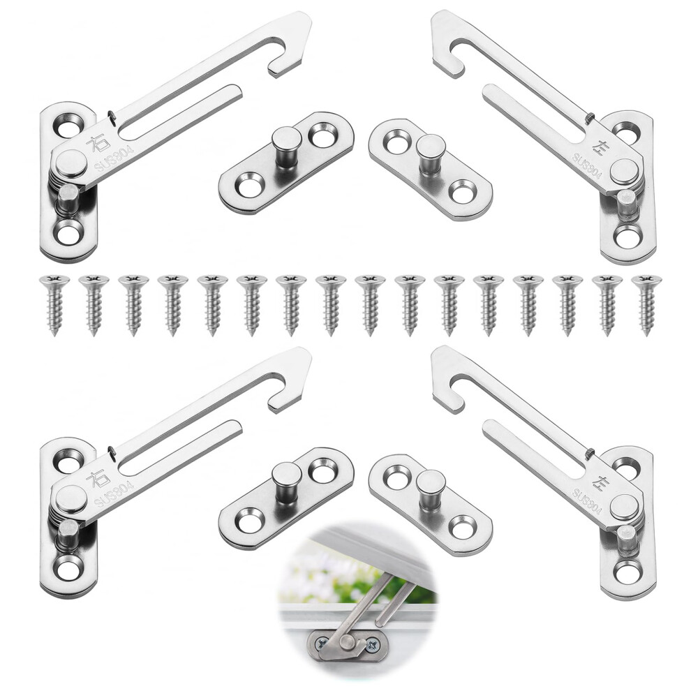 Fcaecy 4 Pcs Window Restrictor For Upvc, Window Lock Stai