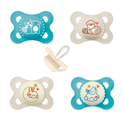 MAM MAM Day & Night silicone pacifier 0-6 boy, set of