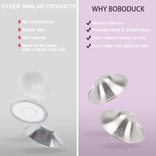Boboduck Silver Nipple Shields, 999 Silver Cups fo 1
