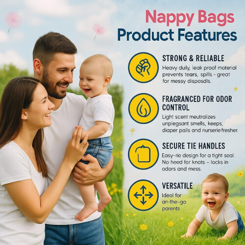 Baby Nappy Sacks Leak Proof Nappy Bag Tie Handle D 2