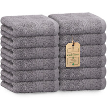 HomeBurg Luxe 12-Piece Washcloth Set - 100% Cotton