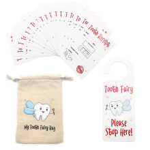 Tooth Fairy Bag Set with 20 A7 Size Tooth Fairy Ce