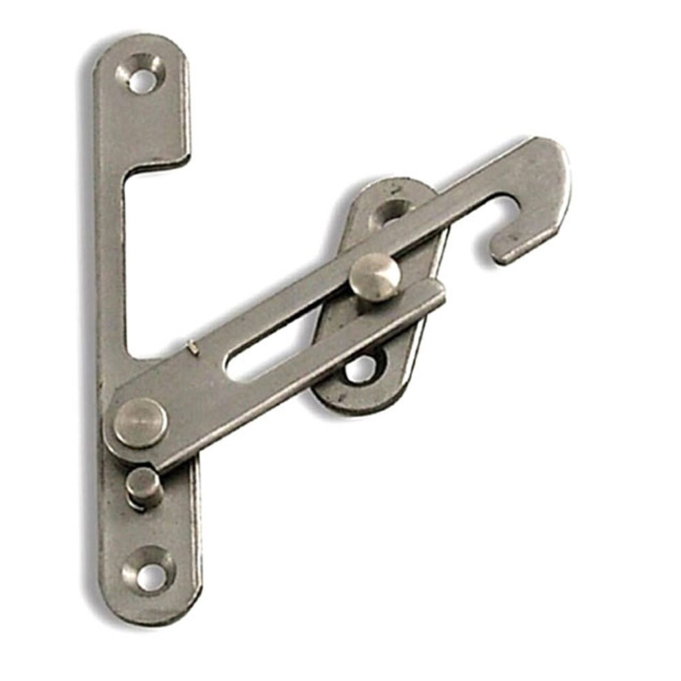 Hs4318 Upvc Window Restrictor Hook With Child Lock Restrictor Safety Catch - Silver Homesecure