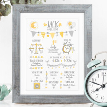 The Whistling Wren - Personalised Baby Boy Birth P