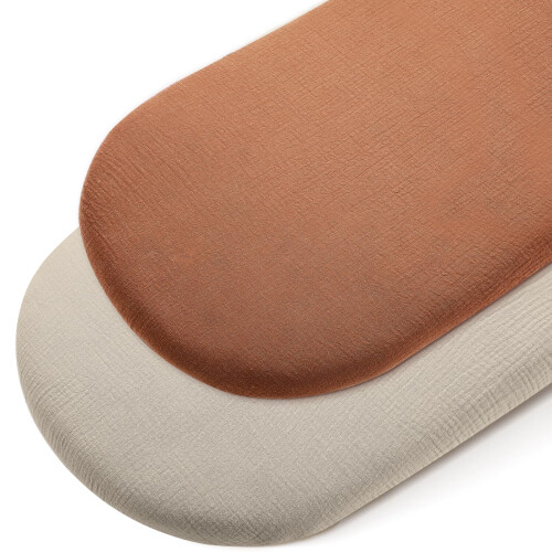 Peepeemax Moses Basket Sheets 90x50 cm, 2 Pack Mus