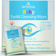 Sensitive & Hypoallergenic Baby Eyelid & Lash Wipes | Safe & Natural For Lashes and Eyelids, Pack of 60 Pre-moistened Sterile Wipes, Dermatologist &