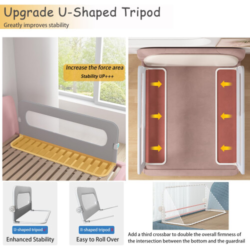 EAQ Foldable Bed Rails,Toddler Bed Guard Swing Dow 2
