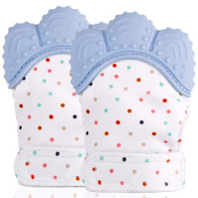 2 Pack Food Grade Silicone Teether Glove, Baby Teething Mitten - Prevent Scratches Protection Gloves Soothing Pain Relief Mitt Stimulating Teething T