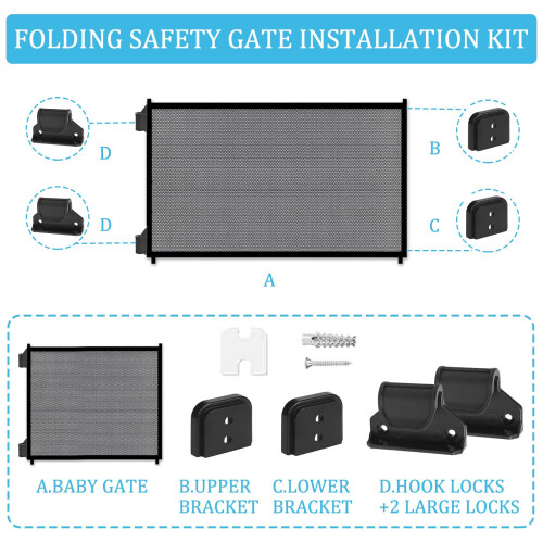 Retractable Baby Gate Replacement Part Set,Baby Ga 2