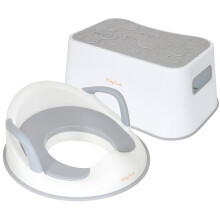 Babycurls Toddler Toilet Training Seat with Handles & Non Slip Ocean Themed Step Stool Combo - Secure Fit Anti-Slip Surface and Lightweight Portable