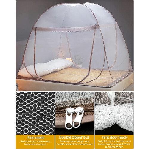 QWORK Mosquito Net For Bed, Pop Up Mosquito Net, F 2