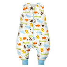 WYTbaby Baby Sleeping Bag 1.0 Tog With Legs, 100% Cotton Sleeveless Baby Sleep Sack Toddler Wearable Blanket For Boys and Girls, 80cm/3-4 Years