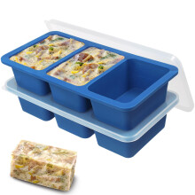 Koluti 2-Pack Nonstick Silicone 3 Soup Cubes Freez