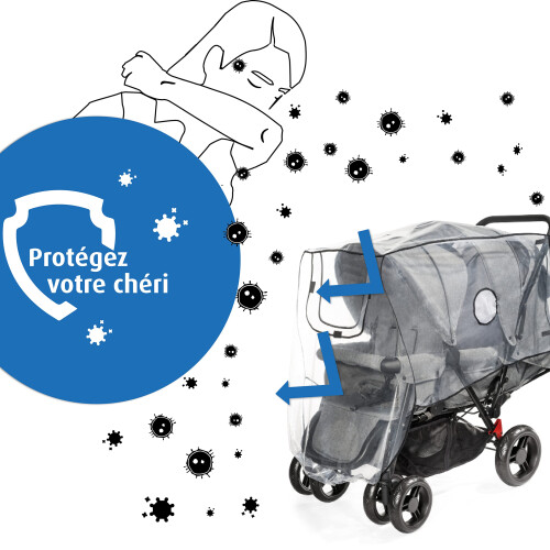Reer rain cover for Double Stroller 2