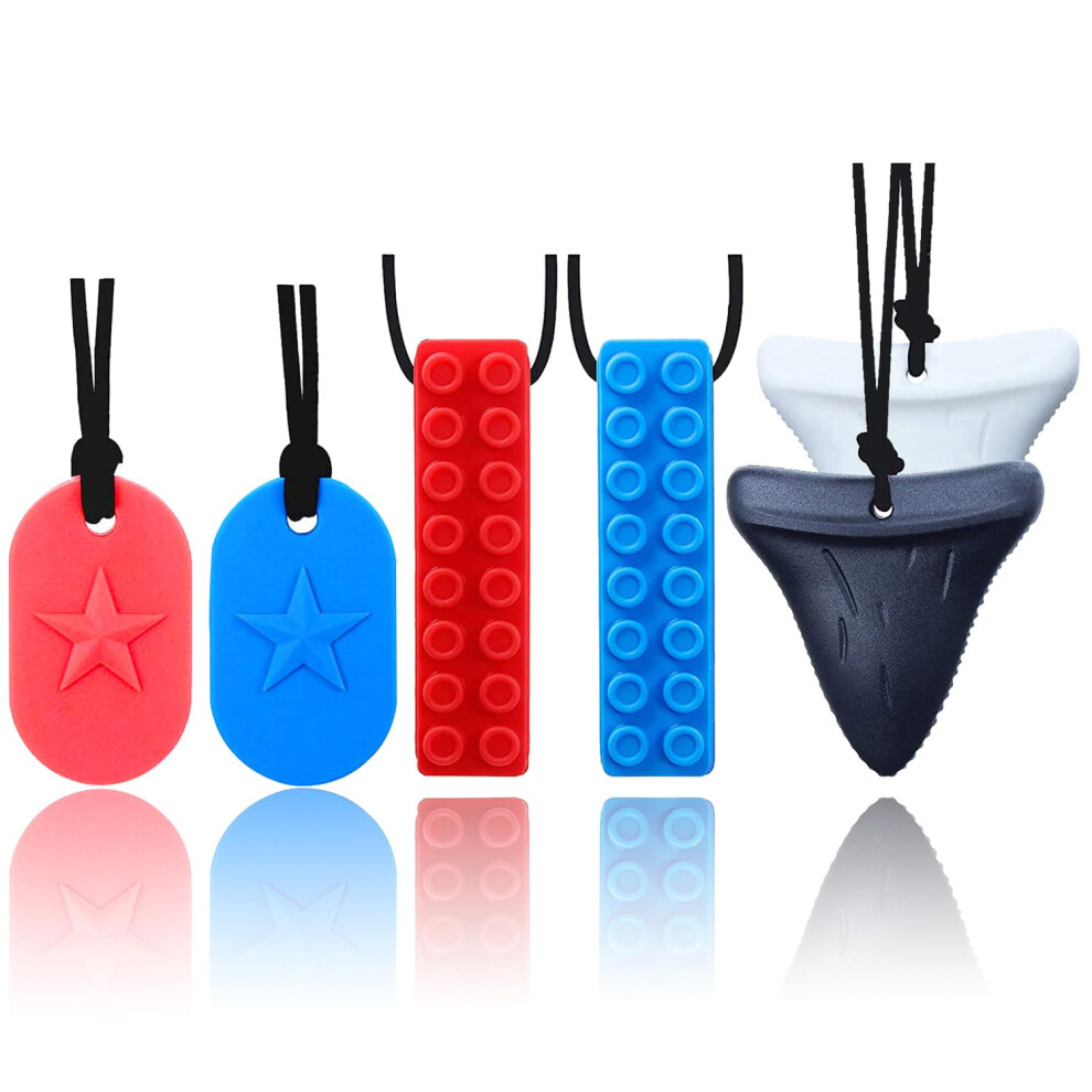 Gnawrishing Chew Necklaces For Sensory Kids 6 Pcs