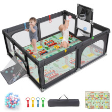 GYMAX Baby Playpen, Large Toddler Fence Play Yard