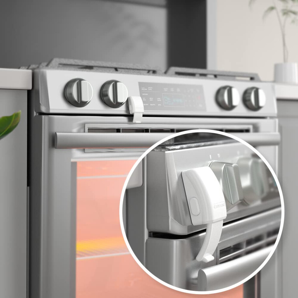 1 Pack Updated Oven Front Lock,Childproof Oven Door Lock, Easy To Install & Use Durable And Heat-Resistant Material No Tools Need Or Drill (W Eudemon