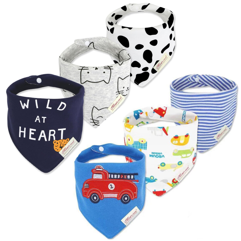 Minizone Baby Bandana Dribble Bibs 6Pcs, Super Sof