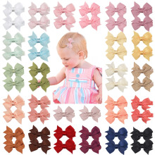 JOYOYO 50 Pcs Baby Hair Clips Small Size 2 Inch Craft Toddler Girls Hair Bows - Full Ribbon Covered Hair Clips Non-slip & Safe Pastel Colors