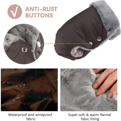 Pram Hand Muff, Stroller Windproof Soft Hand Muff 2