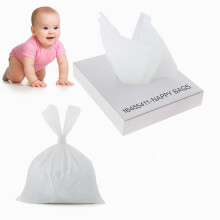 40pcs Fragranced Nappy Disposable Bags with Tie Handles Antibacterial Eliminate Odour White Scented Diaper Sacks For Travel Essential bags For Newbor