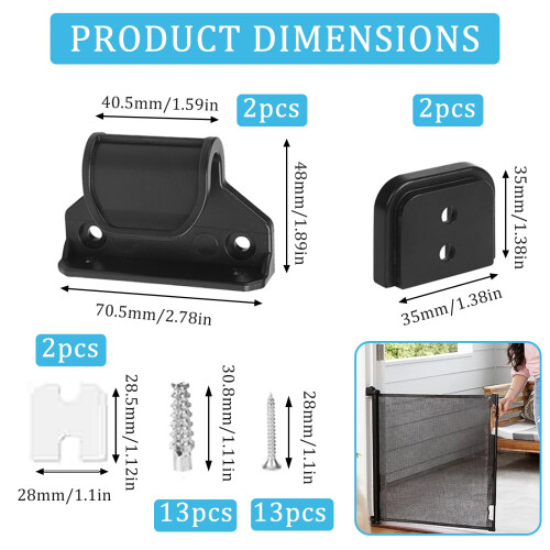 Retractable Baby Gate Replacement Part Set,Baby Ga 1
