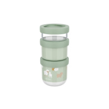 Mepal Snackbox Stack 3 pieces Mio Little Dutch, Stack as many as you need, Microwave and Freezer Safe, Leakproof, 100 and 175 and 275 ml, Little Farm