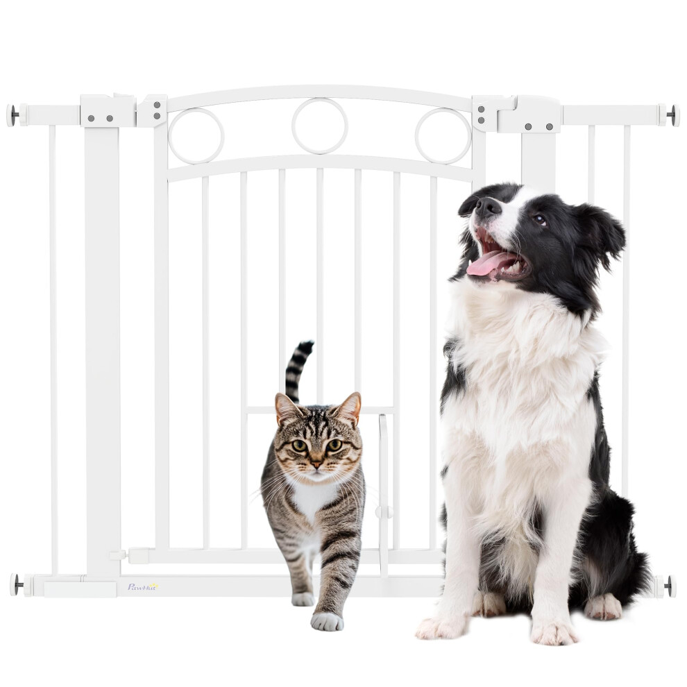 New Pawhut Stair Gate, 77Cm Extra Tall Dog Gate With A