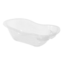 simpa 50L 50 Litre Large Clear Transparent Plastic Baby Bath Tub with Integrated Plug Hole