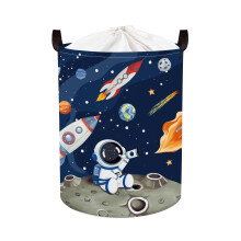 HUUMONSS Cute Space Rockets Storage Basket for Parents Organizing Kids Toys Clothes Large Cartoon Astronaut Planet Laundry Hamper for Bathroom Shower