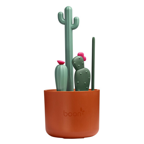Boon Cacti Bottle Cleaning Brush Set, Terracotta,