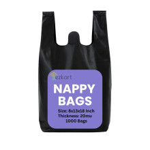 ezkart Pack of 1000 - Black Strong Plastic Nappy B