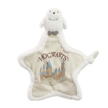 Rainbow Designs Harry Potter Hedwig Comfort Blanket - Soft Plush Newborn Comforter with Snowy Owl Design - Star-Shaped Baby Blanket with Hogwarts Ill