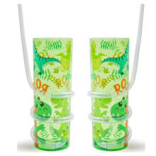 FabFinds Kids Drinks Cup with Curly Straw Reusable