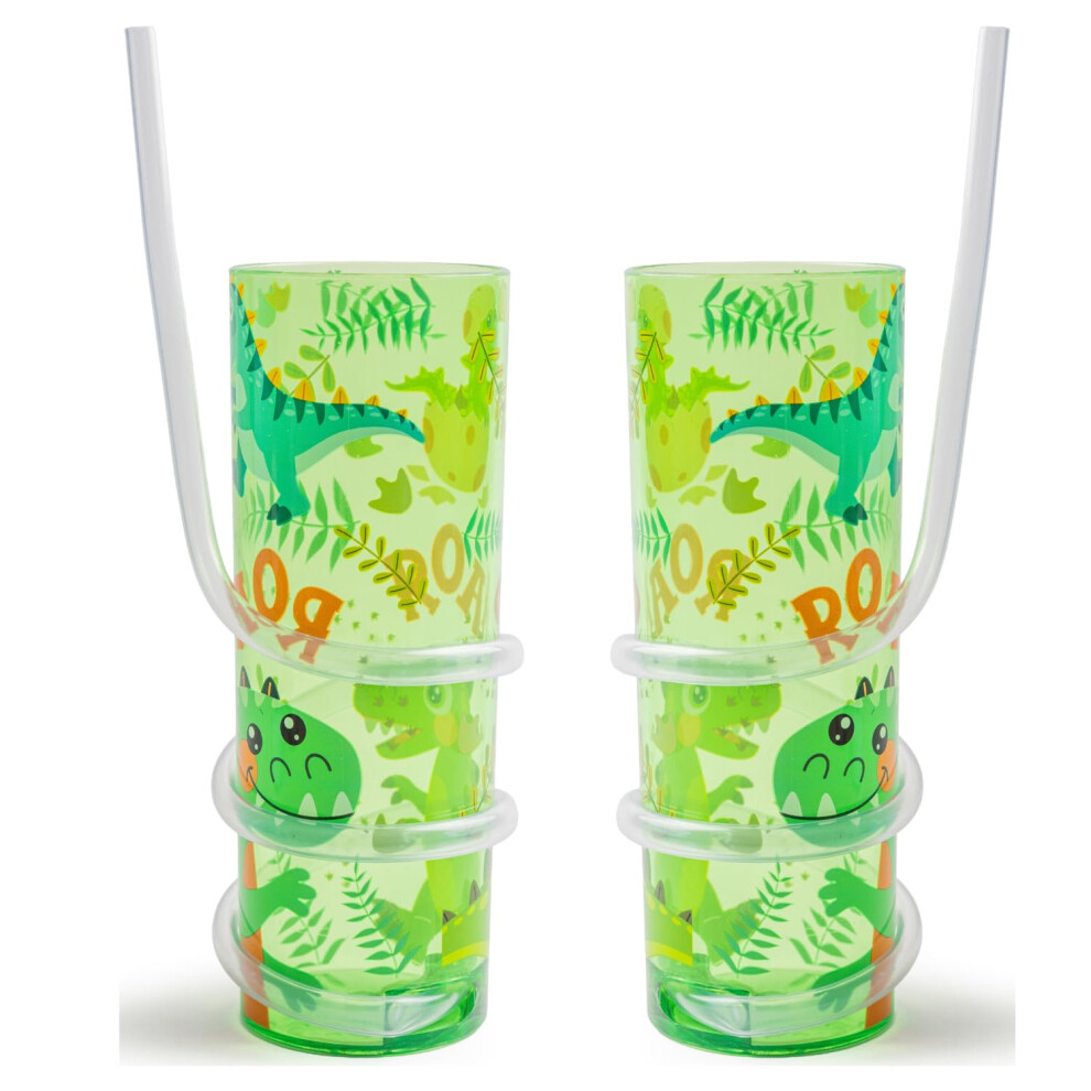 FabFinds Kids Drinks Cup with Curly Straw Reusable