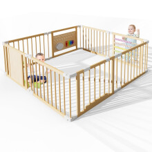 ZIKEBTUY Baby Playpen 160x160x61cm Wood Playpen Fo