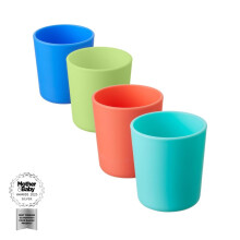 Nuby Good Square Meal Toddler Tumblers - Durable | Dishwasher Safe | Easy to Hold (Pack of 4)