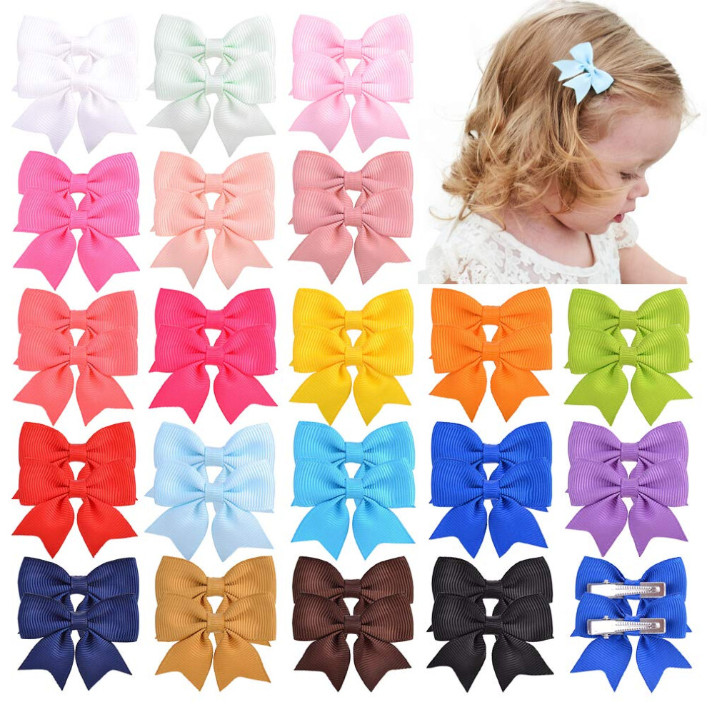 40 Pcs 2 Inch Baby Girls Hair Bows Alligator Clips Jollybows
