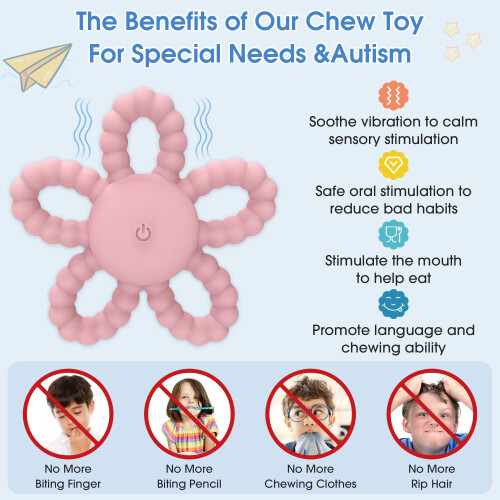 Vibrating Sensory Chew Toy, Dual Use for Autism Ch 1