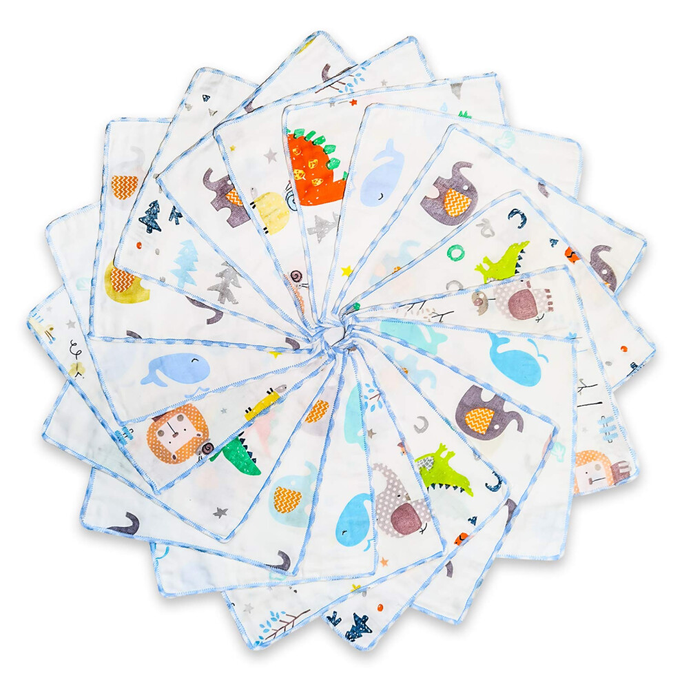 Muslin Baby Washcloths 18 Pack, Natural Cotton Inf Omilion