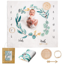 Baby Milestone Blanket | Cotton Muslin Swaddle Bla