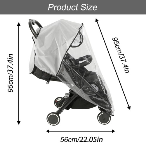 Wemoralix Universal Pram Rain Cover with Window, E 1