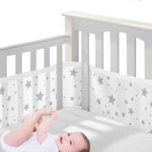 HB.YE Baby Mesh Cot Bed Bumper,Adjustable Anti-Bum