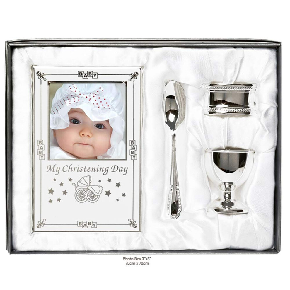 Beautiful Boxed Plated Christening Day Gift Silver Shudehill Giftware