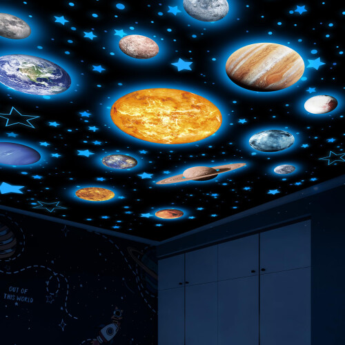 Solar System Wall Decals Glow in The Dark Stars 78 1
