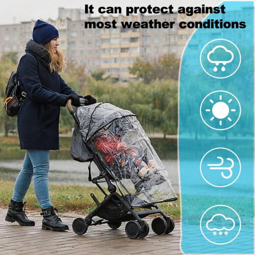 Wemoralix Universal Pram Rain Cover with Window, E 2