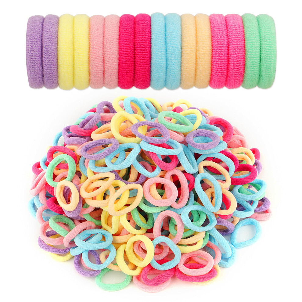 300 Pcs Baby Hair Bands Kit 8 Colors Toddler Bobbles For Girls Small Hair Ties Kids Hair Bobbles Soft Hair Bands For Baby Girls Kids Toddlers Pinrolla